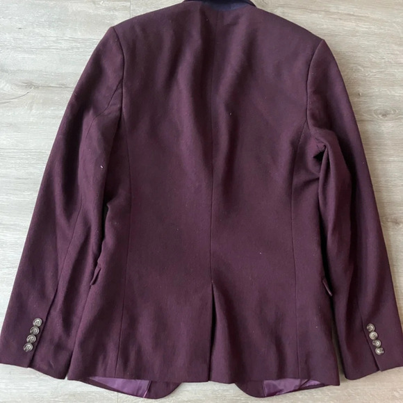 ASOS Design Burgundy Twill Suit Jacket Slim - Picture 11 of 13